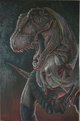 Carnivorous Girls
art by M92331444
Keywords: dinosaur;theropod;tyrannosaurus_rex;trex;female;feral;anthro;solo;non-adult;M92331444