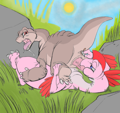 Littlefoot and Ruby
art by MadHatterMonster and lbtfan90
Keywords: cartoon;land_before_time;lbt;dinosaur;sauropod;apatosaurus;theropod;oviraptor;littlefoot;ruby;male;female;anthro;M/F;penis;69;oral;anal;fingering;masturbation;spooge;MadHatterMonster;lbtfan90