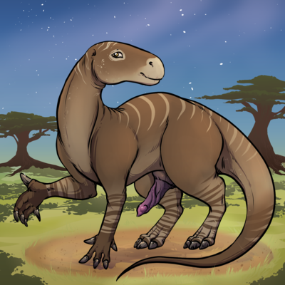 Male Iguanodon
unknown artist
Keywords: dinosaur;hadrosaur;iguanodon;male;feral;solo;penis
