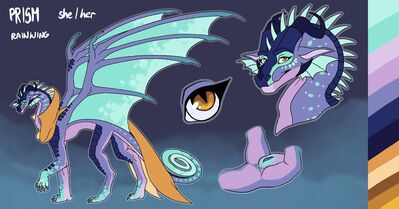 Prism (Wings_of_Fire)
art by MaxForreal
Keywords: wings_of_fire;rainwing;dragoness;female;feral;solo;vagina;closeup;reference;MaxForreal