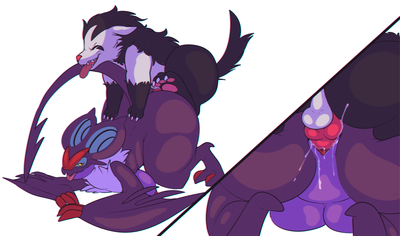 Mightyena and Noivern
art by ZeroGiratina
Keywords: anime;pokemon;dragoness;wyvern;furry;hyena;noivern;mightyena;male;female;anthro;M/F;penis;from_behind;vaginal_penetration;closeup;spooge;ZeroGiratina