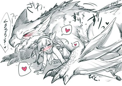 Nargacuga
art by mochi
Keywords: beast;videogame;monster_hunter;dragon;wyvern;nargacuga;male;feral;human;woman;female;M/F;from_behind;suggestive;mochi