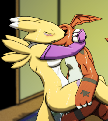 Renamon and Guilmon 2
art by moltsi
Keywords: anime;digimon;dragon;furry;canine;fox;renamon;guilmon;male;female;anthro;breasts;M/F;cowgirl;spooge;moltsi