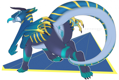 Nilgh Pinup
art by pannekoeke
Keywords: dragoness;female;feral;solo;vagina;presenting;pannekoeke