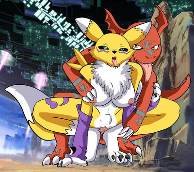 Guilmon and Renamon
art by OyashiroTHR43
colored by dragonballfan
Keywords: anime;digimon;dragon;furry;canine;fox;guilmon;renamon;male;female;anthro;breasts;M/F;penis;from_behind;vaginal_penetration;OyashiroTHR43;dragonballfan