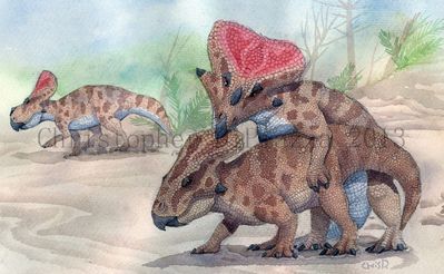 Protoceratops Copulation
art by Christopher DiPiazza
Keywords: dinosaur;ceratopsid;protoceratops;male;female;feral;M/F;from_behind;christopher_dipiazza