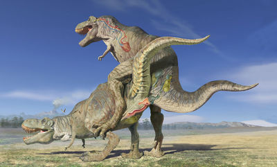 Tyrannosaurs Mating 1
unknown artist
Keywords: dinosaur;theropod;tyrannosaurus_rex;trex;male;female;feral;M/F;cloaca;internal;from_behind;quo