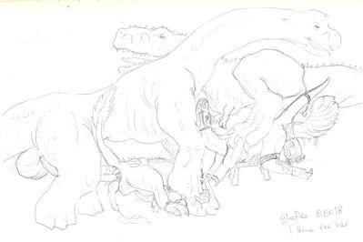 Rappy Rapings
art by bluerex
Keywords: dinosaur;theropod;raptor;deinonychus;tyrannosaurus_rex;trex;sauropod;brachiosaurus;male;anthro;M/M;orgy;penis;from_behind;anal;bondage;spooge;bluerex