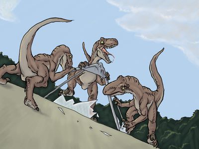 Raptors on the Roof
unknown artist
Keywords: jurassic_park;dinosaur;theropod;raptor;deinonychus;feral;non-adult