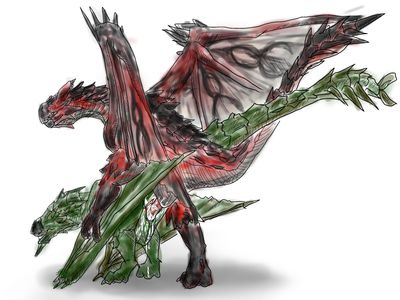 Rathalos and Rathian Mating
unknown artist
Keywords: videogame;monster_hunter;dragon;dragoness;wyvern;rathalos;rathian;male;female;feral;M/F;penis;from_behind;vaginal_penetration;spooge