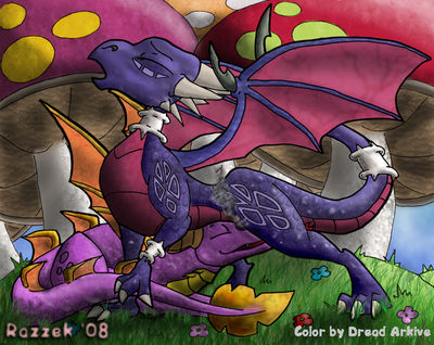 Oral Pleasures (color)
art by razzek
Keywords: videogame;spyro_the_dragon;spyro;cynder;dragon;dragoness;male;female;anthro;M/F;oral;razzek
