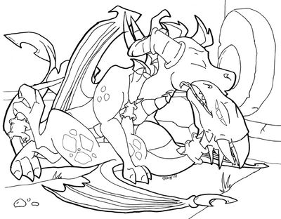 Cynder and Spyro Having Sex
art by razzek
Keywords: videogame;spyro_the_dragon;spyro;cynder;dragon;dragoness;male;female;anthro;M/F;missionary;razzek