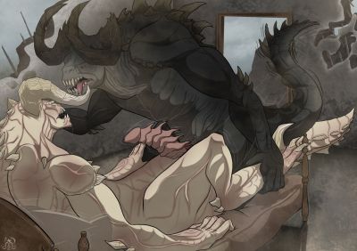 Deathclaws
art by RichardsonSquared
Keywords: videogame;fallout;reptile;lizard;deathclaw;male;feral;M/M;penis;missionary;anal;RichardsonSquared