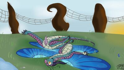 Blue the Silkwing (Wings_of_Fire)
art by RipperTheInd0rapt0r
Keywords: wings_of_fire;silkwing;blue;dragon;male;feral;solo;penis;spooge;RipperTheInd0rapt0r