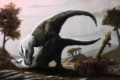 Rough Rex
art by Mark Witton
Keywords: dinosaur;theropod;tyrannosaurus_rex;trex;male;female;feral;M/F;from_behind;mark_witton