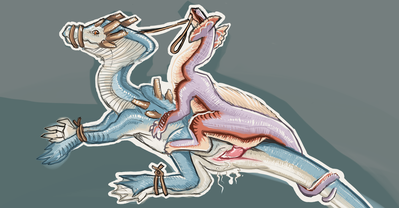 Monster Tamer
art by RyanDunn
Keywords: videogame;monster_hunter;dragon;bird_wyvern;lugiacrus;jaggi;male;female;feral;M/F;penis;from_behind;cloacal_penetration;bondage;spooge;RyanDunn