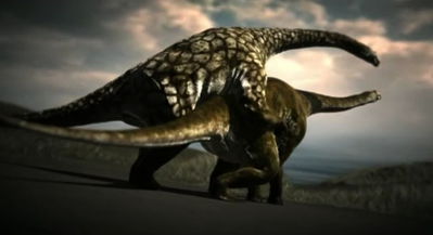 Titanosaurus Mating 1
screen capture
Keywords: dinosaur;sauropod;titanosaurus;male;female;feral;M/F;from_behind;cgi;tyrannosaurus_sex