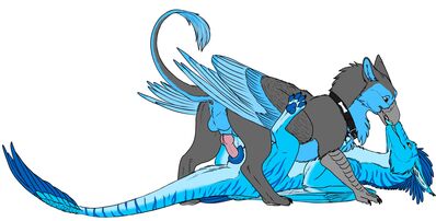 Lani and Zephyr
art by SilipinFox1298
Keywords: dragoness;gryphon;male;female;feral;M/F;penis;missionary;vaginal_penetration;SilipinFox1298