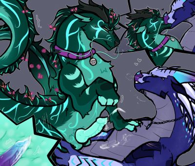 Galaxy_and_Axlo 2 (Wings_of_Fire)
art by SinfulEclipse
Keywords: wings_of_fire;rainwing;nightwing;hybrid;dragon;male;feral;M/M;penis;cowgirl;anal;internal;spooge;SinfulEclipse