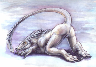 White Raptor
art by syntarsis
Keywords: dinosaur;theropod;raptor;female;feral;anthro;solo;vagina;spooge;syntarsis