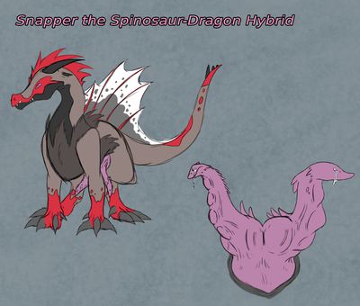 Snapper OC
art by Mel21-12
Keywords: dinosaur;theropod;dragon;spinosaurus;hybrid;male;feral;solo;penis;hemipenis;spooge;closeup;Mel21-12