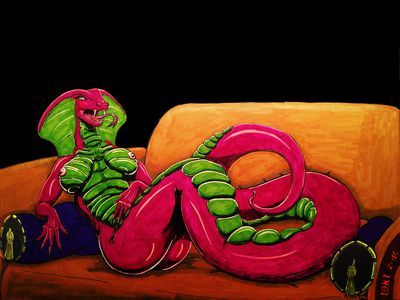 Sofa Snek
art by lokidragon
Keywords: naga;anthro;breasts;solo;lokidragon