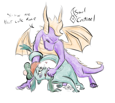 Spyro and Nessie
art by SoulCentinel
Keywords: cartoon;videogame;the_ballad_of_nessie;spyro_the_dragon;disney;dragon;loch_ness_monster;spyro;nessie;male;female;anthro;M/F;from_behind;spooge;SoulCentinel