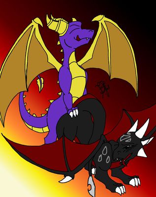 Spyro x Cynder 2
unknown artist
Keywords: videogame;spyro_the_dragon;spyro;cynder;dragon;dragoness;male;female;anthro;M/F;from_behind