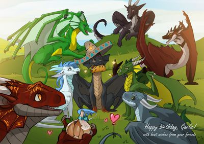 Dragon's Birthday
art by talkis
Keywords: dragon;dragoness;male;female;feral;solo;birthday;humor;non-adult;talkis