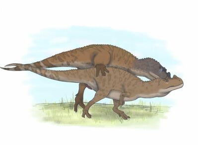 Ceratosaurus Mating
art by TheKamataDraws
Keywords: dinosaur;theropod;ceratosaurus;male;female;feral;M/F;penis;from_behind;cloacal_penetration;TheKamataDraws