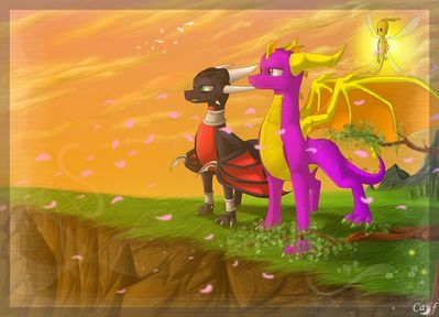 The Day After Tomorrow
art by cynderandspyrofan
Keywords: videogame;spyro_the_dragon;dragon;dragoness;male;female;anthro;spyro;ember;non-adult;cynderandspyrofan