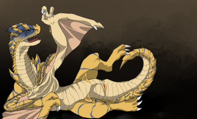 Tigrex
art by fuzz
Keywords: videogame;monster_hunter;dragon;wyvern;tigrex;feral;solo;cloaca;fuzz