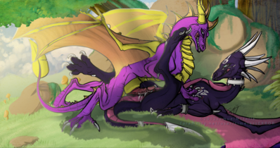 Cynder and Spyro
art by Timeless_Error
Keywords: videogame;spyro_the_dragon;cynder;spyro;dragon;dragoness;male;female;anthro;M/F;penis;missionary;masturbation;spooge;Timeless_Error