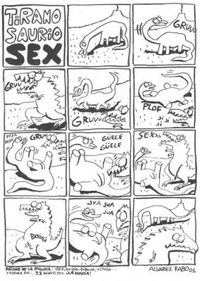Tiranosaurio sex
art by alvarez_rabo
Keywords: comic;dinosaur;sauropod;theropod;tyrannosaurus_rex;trex;male;female;anthro;M/F;missionary;penis;humor;alvarez_rabo