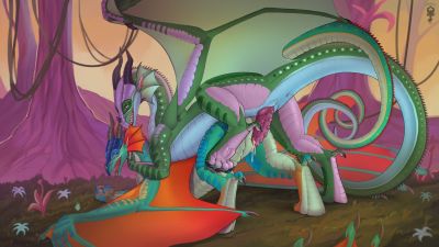 Glorious Glory 1 (Wings_of_Fire)
art by Toaster21648
Keywords: wings_of_fire;rainwing;glory;dragon;dragoness;male;female;feral;M/F;penis;from_behind;vaginal_penetration;spooge;Toaster21648