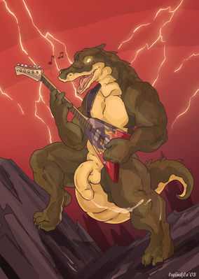 Gator Guitar Solo
art by twinkle-sez
Keywords: crocodilian;alligator;male;anthro;solo;penis;spooge;twinkle-sez