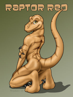 Raptor Red
art by wookiee
Keywords: dinosaur;theropod;raptor;male;anthro;solo;suggestive;wookiee