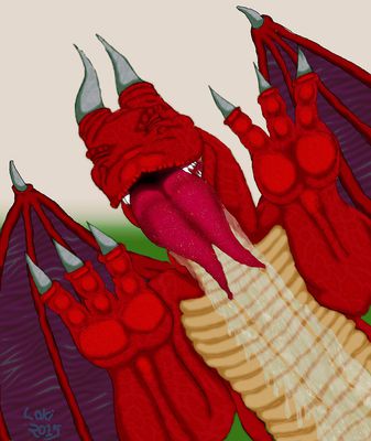 Welsh Kiss
art by lokidragon
Keywords: dragon;male;feral;solo;humor;lokidragon
