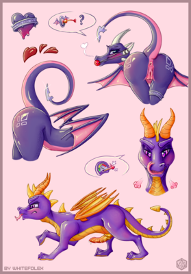 Cynder and Spyro
art by WhiteFolex
Keywords: videogame;spyro_the_dragon;dragon;dragoness;spyro;cynder;male;female;anthro;solo;M/F;penis;vagina;bondage;presenting;WhiteFolex
