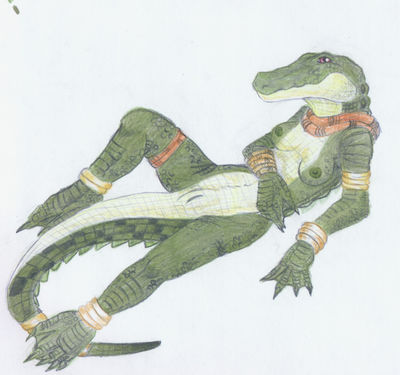 Nile Crocodile
art by white_fenrril
Keywords: crocodilian;crocodile;female;anthro;breasts;solo;vagina;white_fenrril