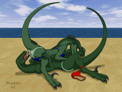 Raptors Having Sex on the Beach 3
art by wookiee
Keywords: dinosaur;theropod;raptor;male;female;anthro;breasts;M/F;oral;69;vagina;beach;wookiee