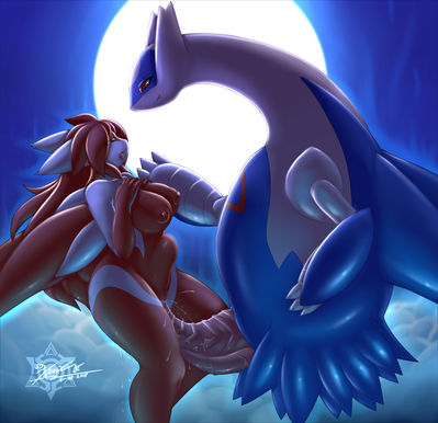 Feral Latios x Anthro Latias
art by mnxenx001
Keywords: anime;pokemon;avian;bird;latios;male;feral;latias;female;anthro;breasts;M/F;penis;missionary;vaginal_penetration;spooge;mnxenx001