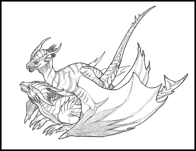 Wyverns Mating
art by slash0x
Keywords: dragon;dragoness;wyvern;male;female;feral;M/F;from_behind;slash0x