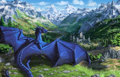 All That He Surveys
art by aaros
Keywords: dragon;male;feral;solo;non-adult;aaros