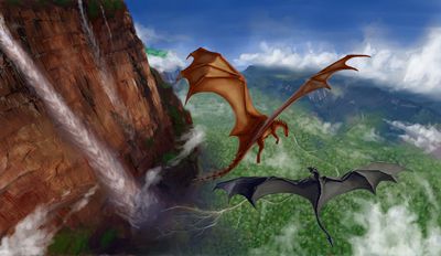 Flight
art by aaros
Keywords: dragon;feral;non-adult;aaros