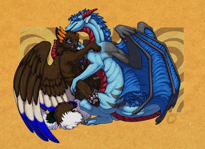 Gryphon Riding
art by acidapluvia
Keywords: dragon;gryphon;male;female;feral;M/F;penis;cowgirl;vaginal_penetration;acidapluvia