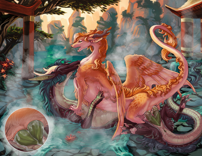 Eastern Temple Springs
art by acidapluvia
Keywords: eastern_dragon;dragon;dragoness;male;female;feral;M/F;cowgirl;penis;hemipenis;double_penetration;vaginal_penetration;anal;closeup;spooge;acidapluvia