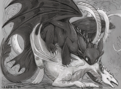 Toothless Mating With Byzil
art by acidapluvia
Keywords: how_to_train_your_dragon;httyd;toothless;night_fury;byzil;dragon;dragoness;male;female;feral;M/F;from_behind;acidapluvia