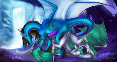 Dreamy Cove
art by adalfyre
Keywords: dragon;dragoness;male;female;feral;M/F;penis;from_behind;vaginal_penetration;spooge;adalfyre