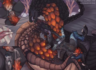 Abyss_Drakes
art by adiago
Keywords: dragon;male;feral;furry;hybrid;female;anthro;breasts;M/F;threeway;double_penetration;penis;vagina;cowgirl;vaginal_penetration;anal;closeup;spooge;adiago